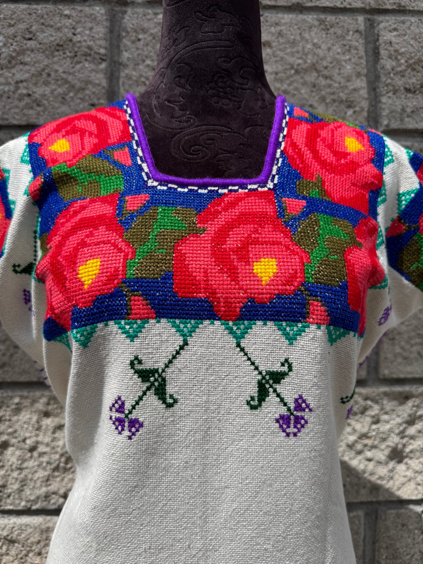 Huanengo greca tradicional rosas