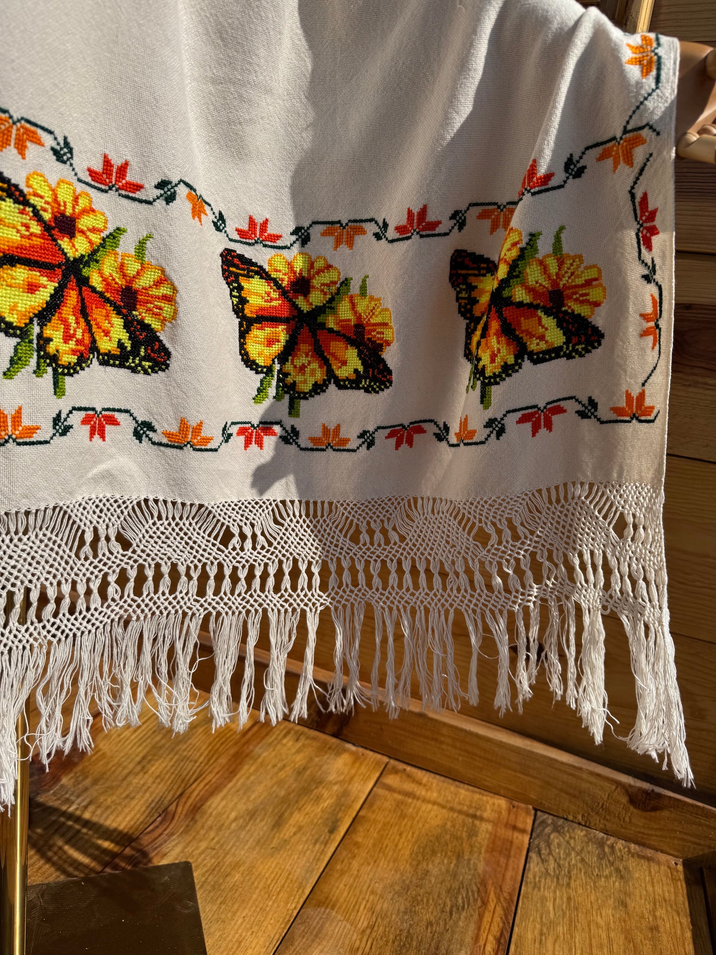 Rebozo Monarcas y girasoles