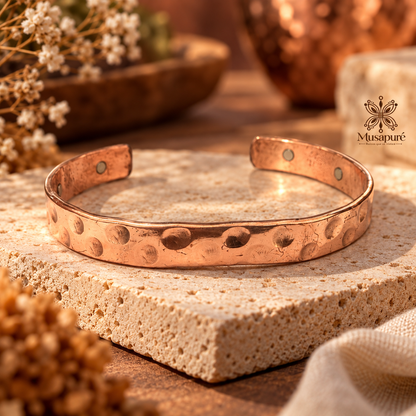Pulsera magnética de Cobre martillado
