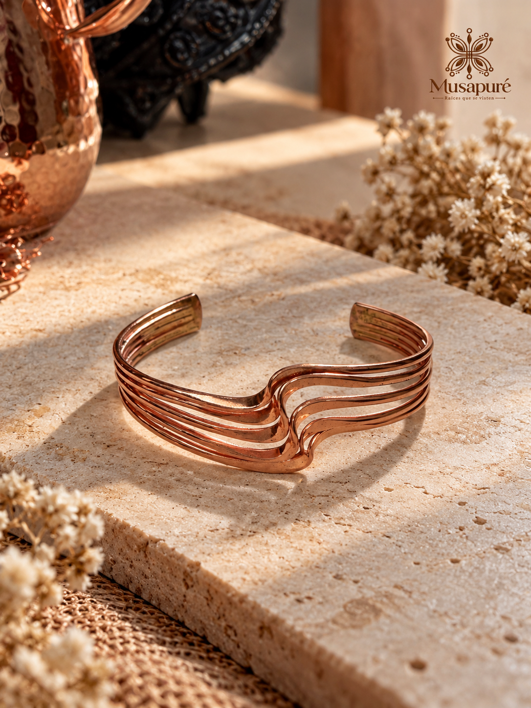 Pulsera artesanal de cobre Itsï “Agua”
