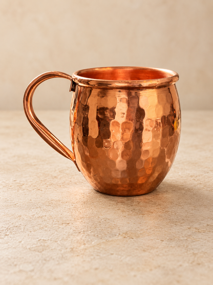 Tazas artesanales de cobre martillado