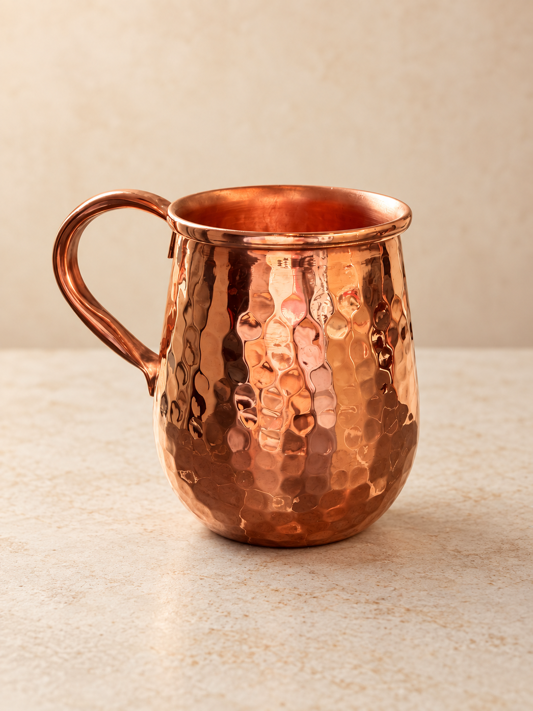 Tazas artesanales de cobre martillado