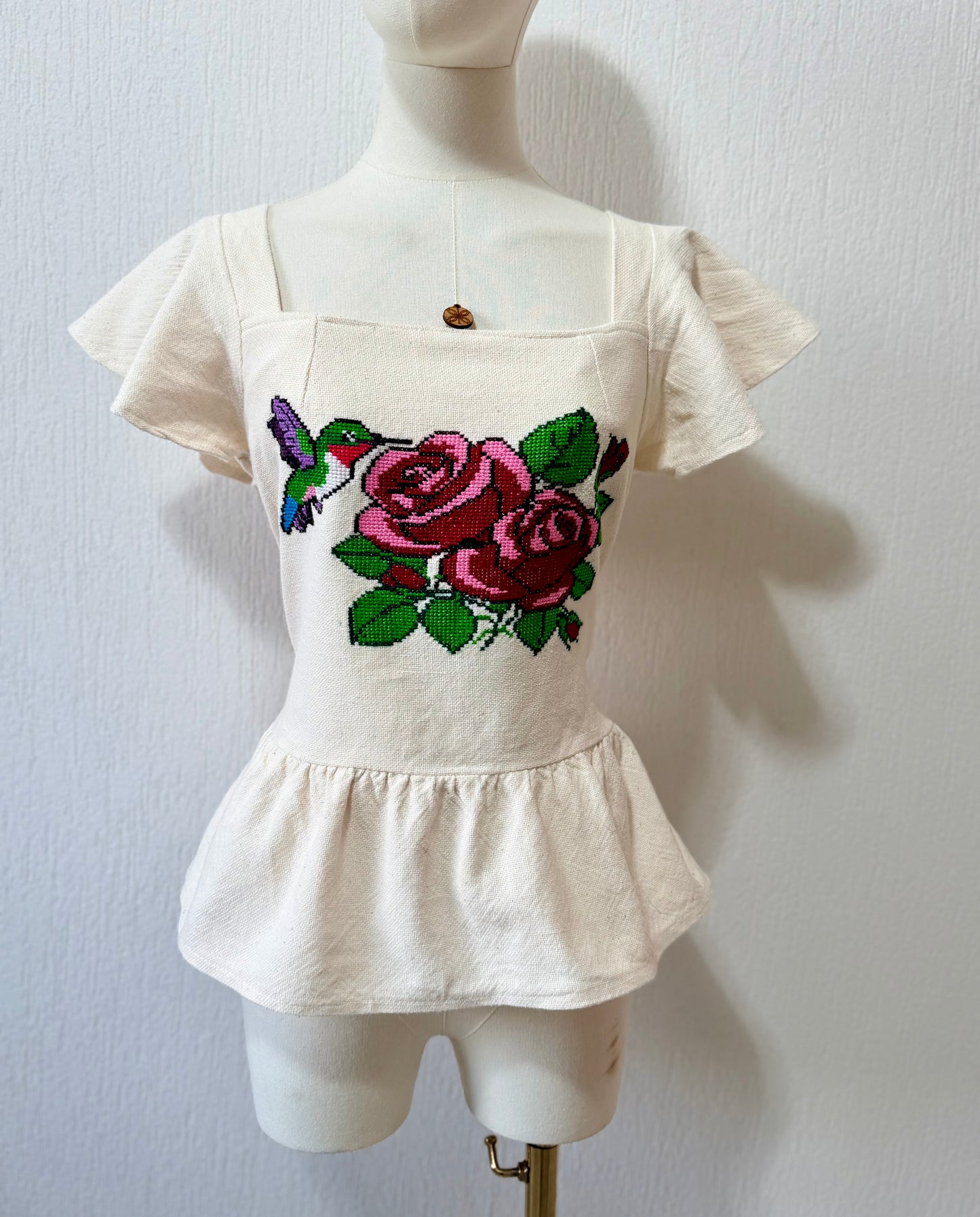 Blusa rosa y colibrí Chica