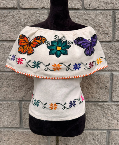 Blusa Campesina mariposas Viajeras