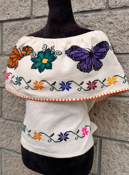 Blusa Campesina mariposas Viajeras
