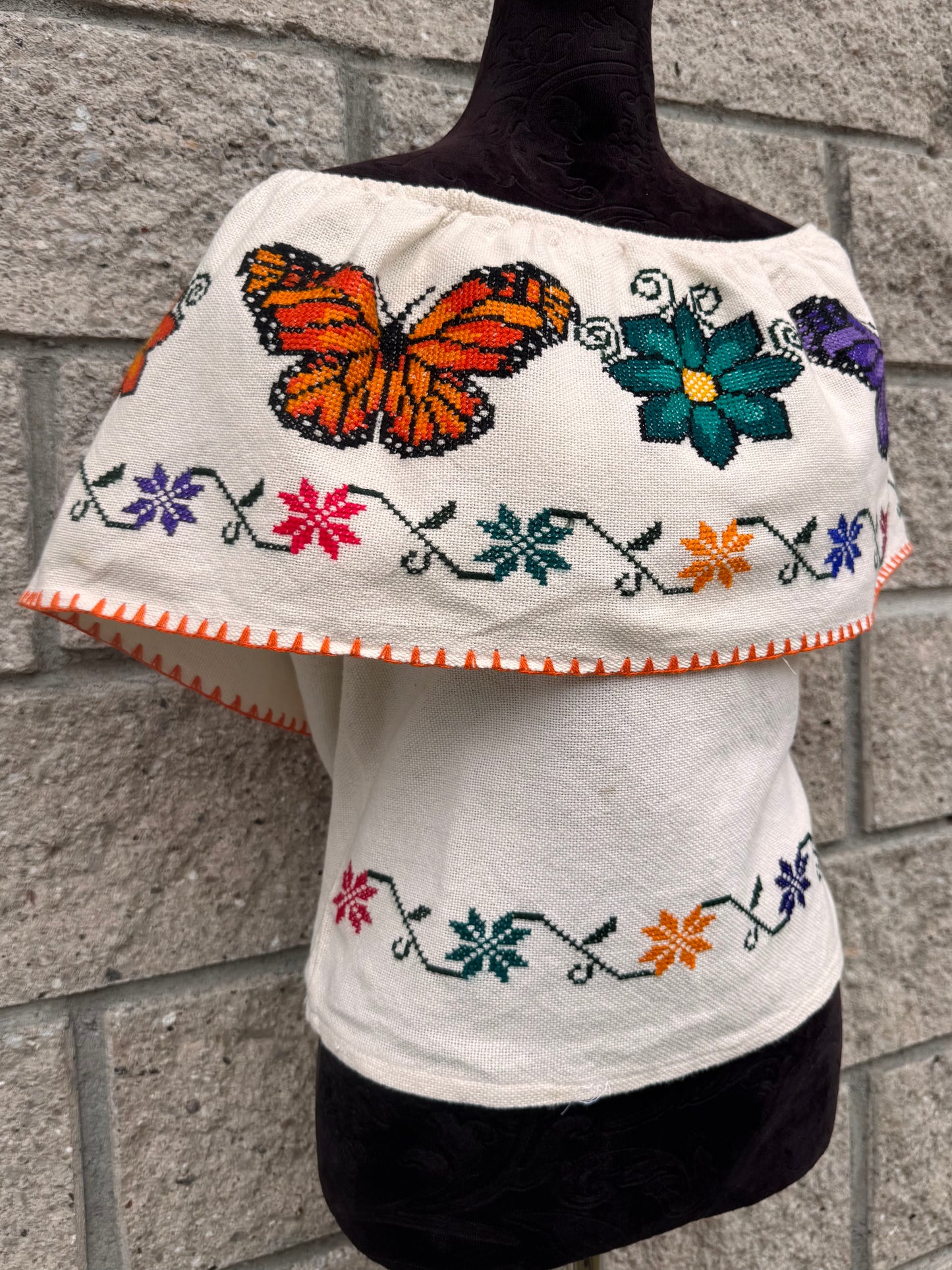 Blusa Campesina mariposas Viajeras