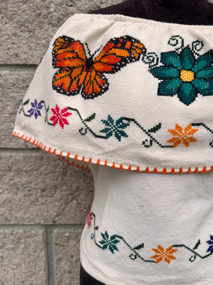 Blusa Campesina mariposas Viajeras