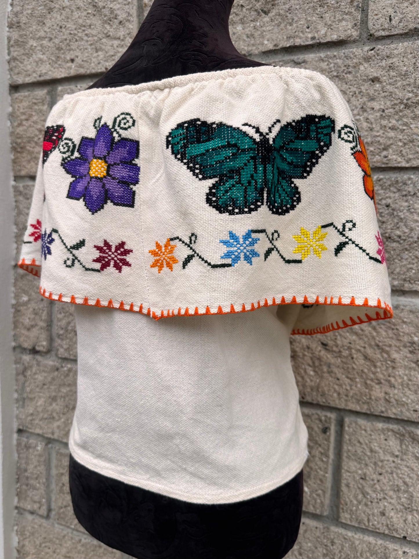 Blusa Campesina mariposas Viajeras