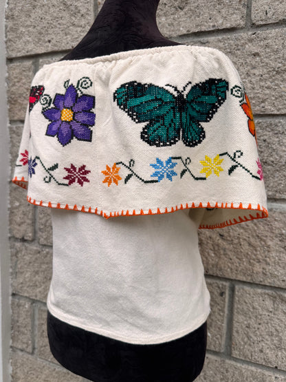 Blusa Campesina mariposas Viajeras