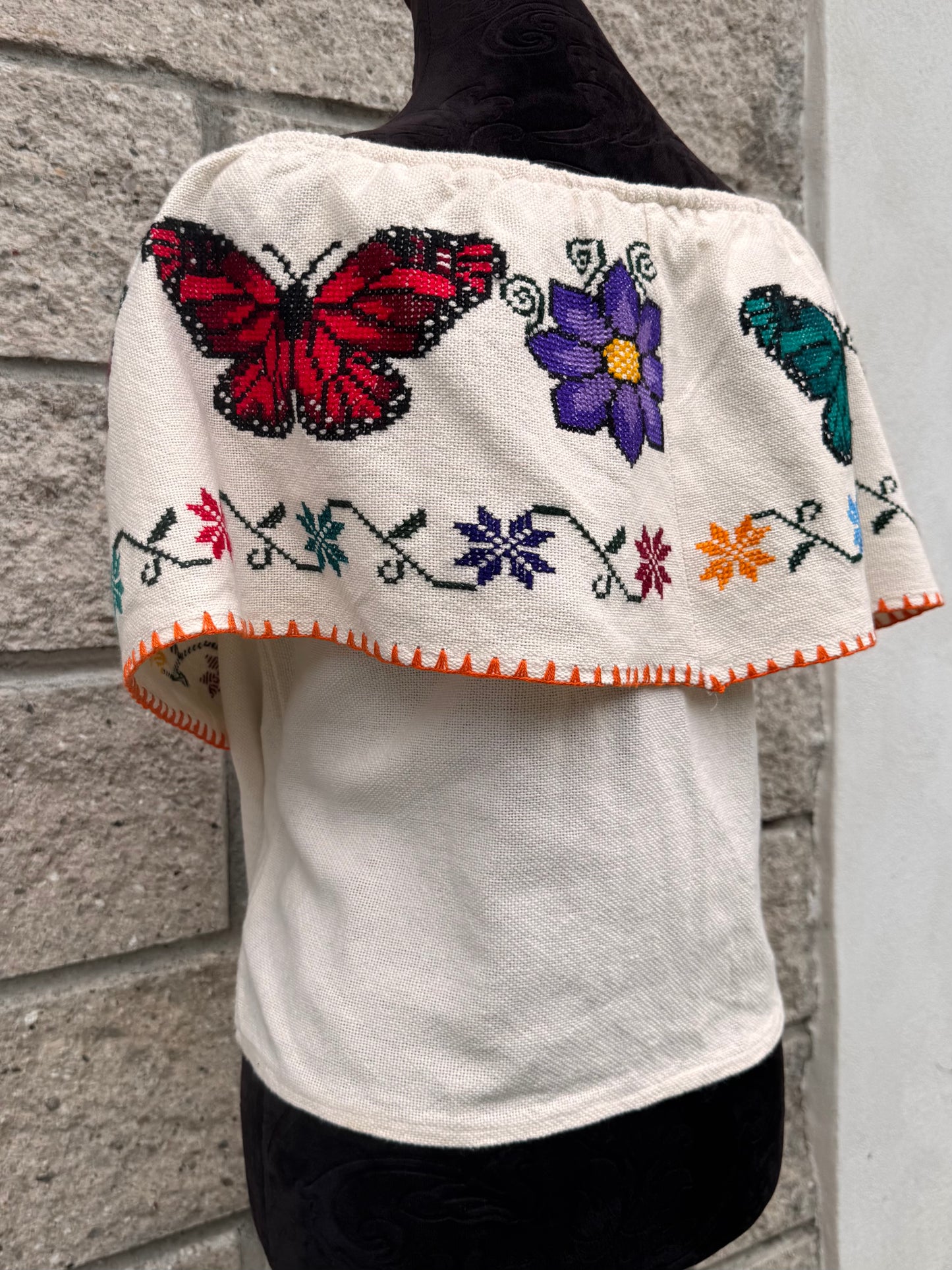 Blusa Campesina mariposas Viajeras