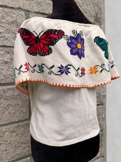 Blusa Campesina mariposas Viajeras