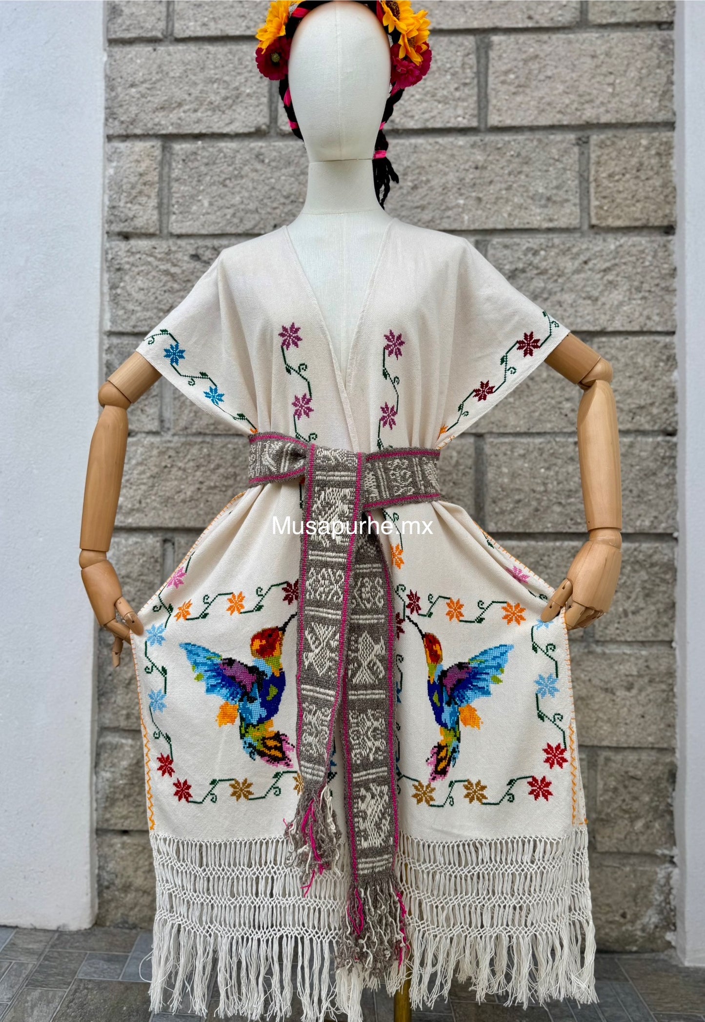 Poncho Colibrí con faja