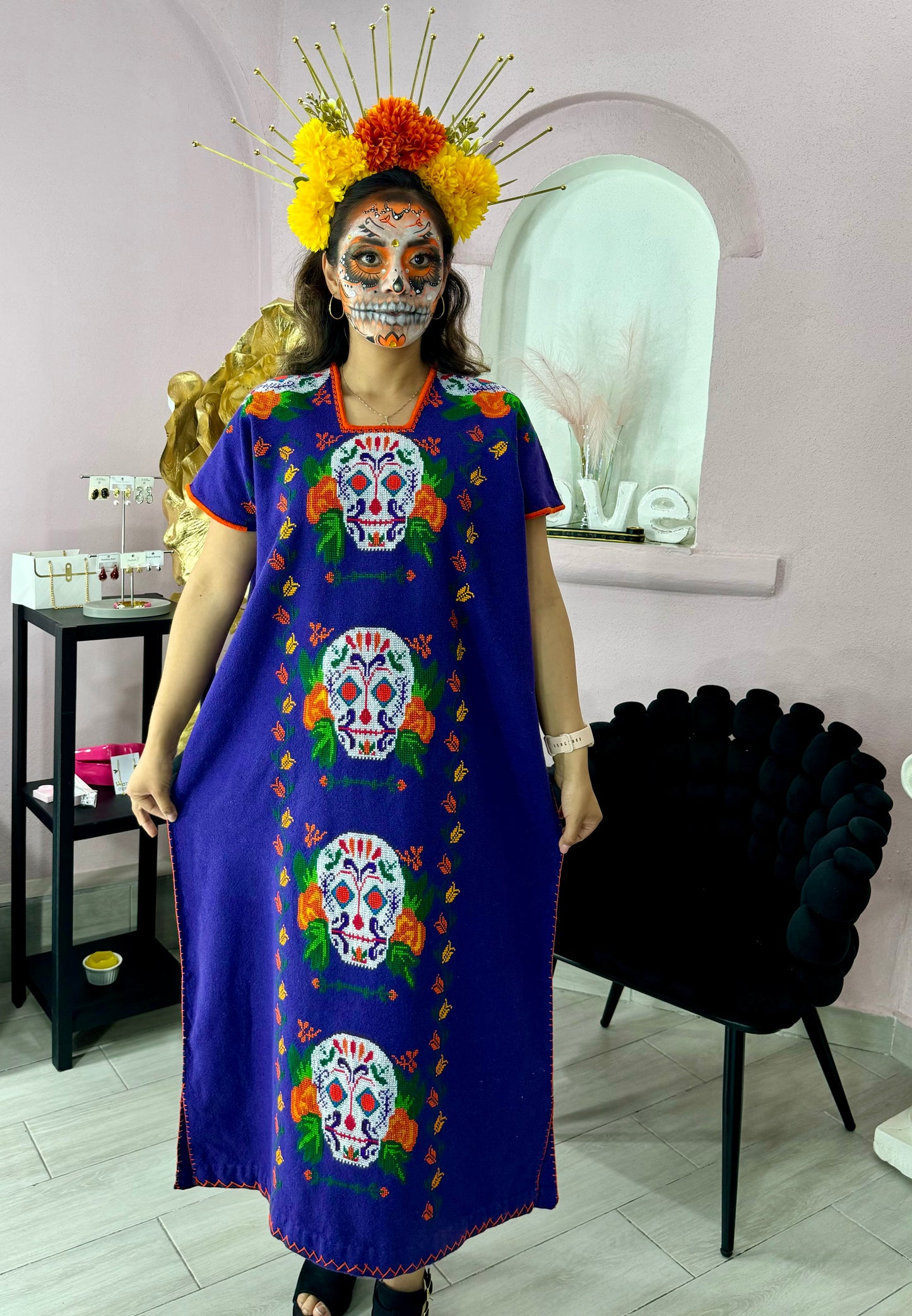 Huanengo largo Calaveritas de Azúcar