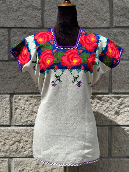 Huanengo greca tradicional rosas