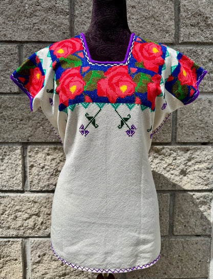 Huanengo greca tradicional rosas