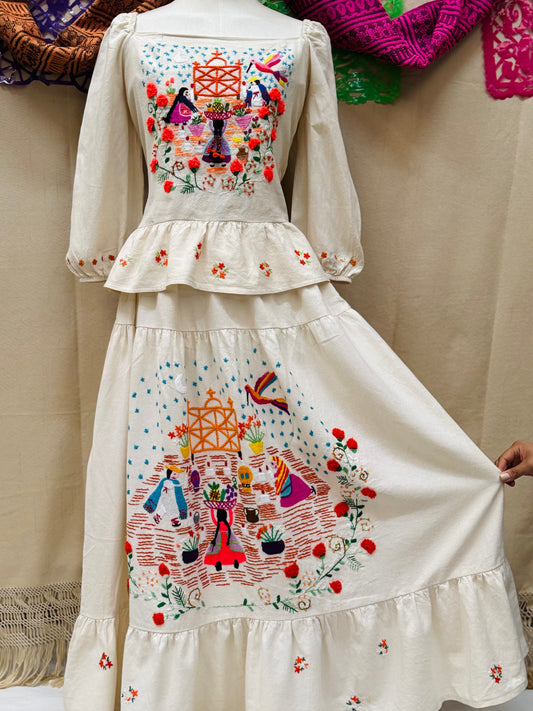 Falda Cempasúchil y altar