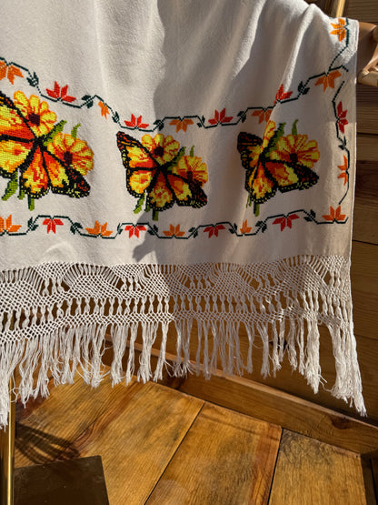 Rebozo Monarcas y girasoles